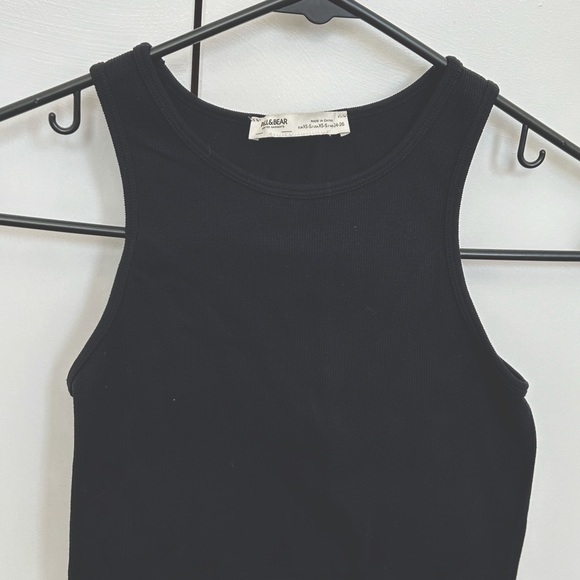 Size XS-S Black ribbed pull & bear athletic top - Picture 1 of 2